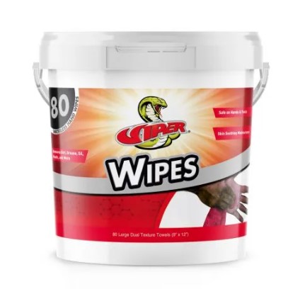 VIPER WIPES WATERLESS HAND WIPES 80 CT